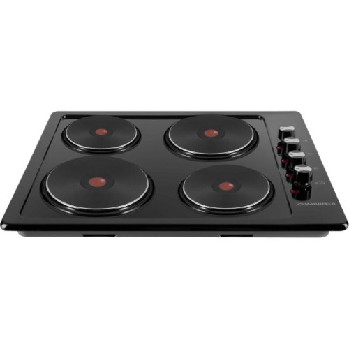 Встраиваемые электрические панели MAUNFELD/ Электрическая, Тип: электрическая 60см, конфорки чугунные быстрого и среднего нагрева, ручки управления из высокопрочного термостойкого пластика, боковое управление, черная Встраиваемые электрические панели MAUNFELD/ Электрическая, Тип: электрическая 60см, конфорки чугунные быстрого и среднего нагрева, ручки управления из высокопрочного термостойкого пластика, боковое управление, черная