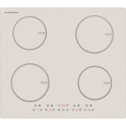 Встраиваемые индукционные панели MAUNFELD/ Индукционная варочная панель MAUNFELD CVI594BG, 60 см, 4 конфорки, сенсорное управление, 4 конфорки, мощность конфорок 1500, 1500, 1200, 1200 Вт, таймер, автоматическое выключение, бустер, блокировка панели, пауз
