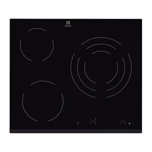 Встраиваемые электрические панели ELECTROLUX/ Электрическая,  59x52 см, стеклокерамика, 3 конфорки, сенсорное управление, независимая, черная