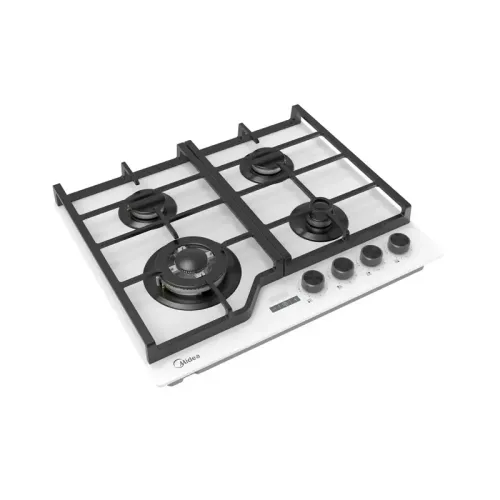 Газовая варочная панель MIDEA/ MDK/Газовая варочная панель MIDEA, 60 см, WOK-конфорка, чугунные решетки, автоподжиг, газконтроль, адаптер для кофе, цвет белый