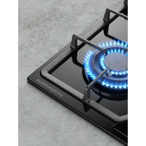 Варочная поверхность Kuppersberg/ Варочная поверхность Kuppersberg, газ, High-Tech, 60 см, автоматический электроподжиг, газ-контроль, SABAF конфорки, чугунные решетки, WOK конфорка, цвет черный, цвет фурнитуры черный