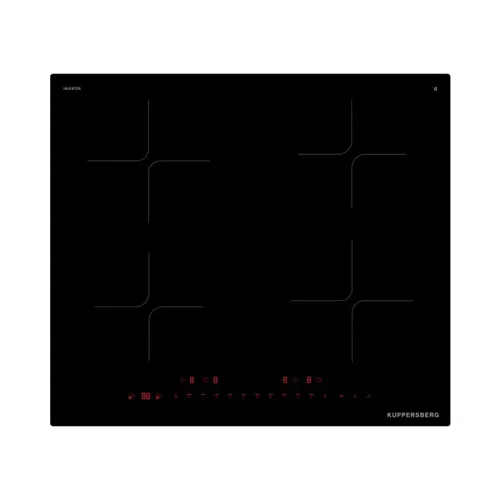 Варочная поверхность Kuppersberg/ Варочная поверхность Kuppersberg, индукционная, inverter, High-Tech, 60 см, пауза, таймер, блокировка панели управления, автоматическое отключение, бустер, 9 уровней мощности, прямые края, индикация остаточного тепла, сен