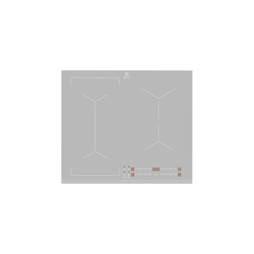 Встраиваемые индукционные панели ELECTROLUX/ Индукционная,  !! 59 см, цвет: серебристый , индивидуальный слайдер для каждой зоны нагрева, 3-хступенчатая индикация остаточного тепла, акустический сигнал (вкл/выкл), блокировка панели управления, Таймер откл
