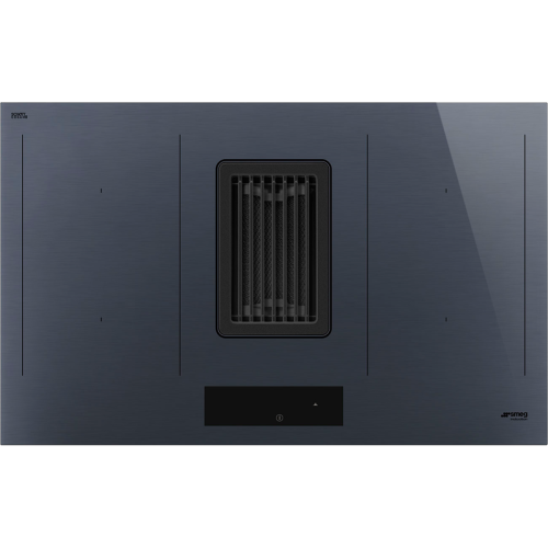 Варочная поверхность со встроенной вытяжкой Smeg/ Варочная поверхность со встроенной вытяжкой Smeg, 80 см, прямой край, 4 зоны приготовления, multizone, 9 уровней мощности, пауза, акустический сигнал окончания приготовления, индикация оставшегося времени,