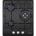 Газовая варочная панель MAUNFELD/ Газовая варочная панель MAUNFELD EGHE.43.33CB/G  механическое управление, 3 конфорки, мощность конфорок 1000, 1700, 3000, электроподжиг, газ-контроль, WOK, цвет черный
