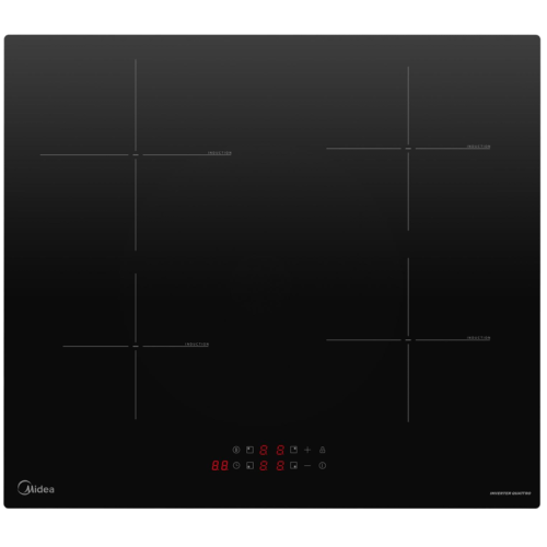 Индукционная варочная поверхность MIDEA/ Индукционная варочная поверхность MIDEA, 60 см, скошенный передний край, сенсорное управление, Inverter quattro, Booster, таймер, индикация остаточного тепла, защита от детей, цвет черный