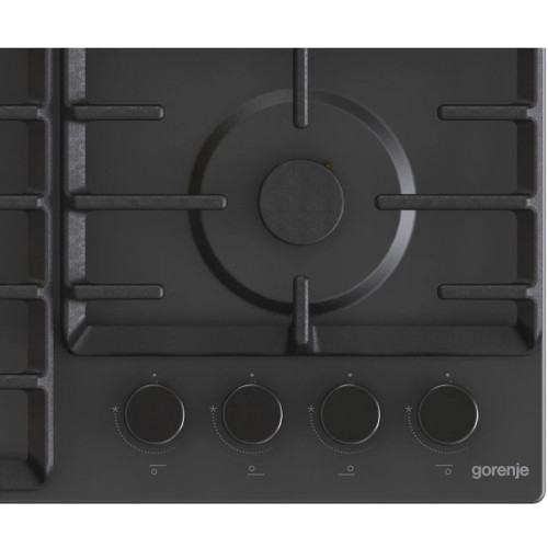 Встраиваемые газовая панели GORENJE/ Встраиваемые газовая панели GORENJE GW642SYB Газ, 60 ? 13 ? 52 см, Газ-контроль, чугунные решетки, вок, черный