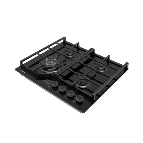 Газовая варочная панель MIDEA/ MDK/Газовая варочная панель MIDEA, 60 см, WOK-конфорка, чугунные решетки, автоподжиг, газконтроль, адаптер для кофе, цвет черный