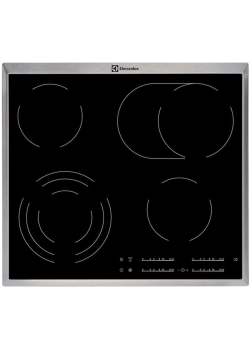 Встраиваемая варочная поверхность ELECTROLUX/ электрическая, 60 см, серебристая рамка, черный цвет