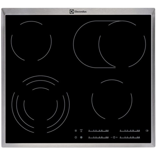 Встраиваемая варочная поверхность ELECTROLUX/ электрическая, 60 см, серебристая рамка, черный цвет