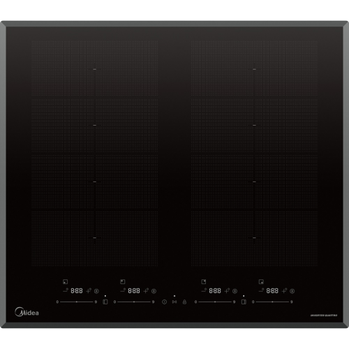 Индукционная варочная поверхность MIDEA/ MDK/Индукционная варочная поверхность MIDEA, 60 см, скошенный край, сенсорное/слайдерное управление, Iverter quattro, 2 Flex Zone, Booster, таймер, индикация остаточного тепла, защита от детей, цвет черный