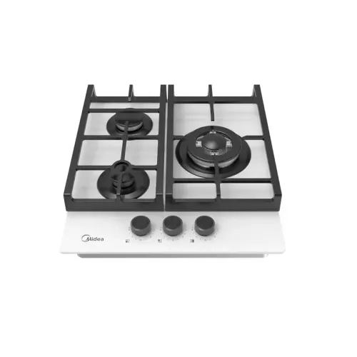 Газовая варочная панель MIDEA/ MDK/Газовая варочная панель MIDEA, 45 см, WOK-конфорка, чугунные решетки, автоподжиг, газконтроль, адаптер для кофе, цвет белый
