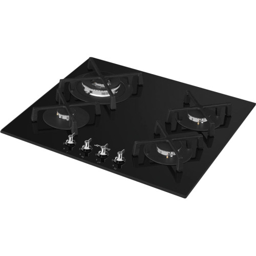 Варочная поверхность Smeg/ Газовая варочная поверхность, 60 см, Classica, прямой край, 4 конфорки, поворотные переключатели, газ-контроль, автоматический электроподжиг, чугунные решетки, цвет черный