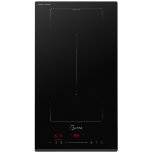 Индукционная варочная поверхность Midea/ MDK/Индукционная варочная поверхность Midea, 30 см, 2 индукционные зоны, Booster, сенсорное управление Slider Control, Flex zone, таймер, инвертер,защита от детей, цвет черный