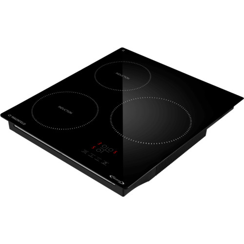 Встраиваемая варочная панель/ Индукционная варочная панель MAUNFELD, 45 см, 3 конфорки, мощность конфорок 1500, 2100, 2600 Вт, сенсорное управление, таймер, автоматическое выключение, бустер, блокировка панели, черный цвет