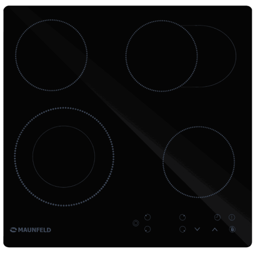 Встраиваемые электрические панели MAUNFELD/ Встраиваемые электрические панели MAUNFELD EVCE594SMDPBK Электрическая, Тип: электрическая 60 см  Тип установки: независимая  Управление: фронтальное, сенсорное  Нагревательный элемент: Hi-Light, 4шт  Мощность к