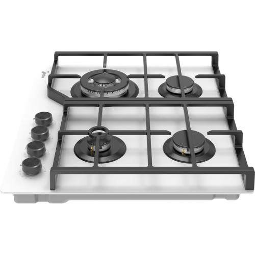 Газовая варочная панель MIDEA/ MDK/Газовая варочная поверхность,закаленное стекло, ширина 60 см, 4 газовые конфорки, 1 конфорка повышенной мощности WOK (4 кВт), фронтальные поворотные регуляторы, электроподжиг, газ-контроль каждой конфорки, новый дизайн ч