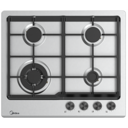 Варочная панель MIDEA/ MDK/Варочная панель MIDEA, газовая, 60 см, 4 конфорки (1 WOK), автоподжиг, газ-контроль, адаптер для кофе, чугунные решетки, цвет нержавеющая сталь