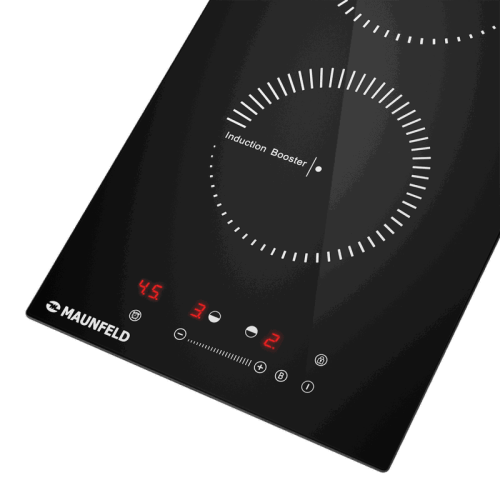 Индукционная варочная панель MAUNFELD/ Индукционная варочная панель MAUNFELD CVI292STBKC  домино, слайдерное управление, бустер, мощность конфорок 1200-1500 Вт, 1800-2300 Вт, таймер, автоматическое выключение, блокировка панели, цвет черный