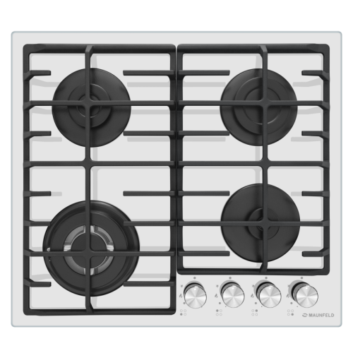 Встраиваемые газовые панели MAUNFELD/ Встраиваемые газовые панели MAUNFELD EGHG.64.63CW/G , газ, газ на стекле, ширина 60 см, 4 конфорки, чугунные решетки, газ-контроль, электроподжиг, WOK, механическое управление, мощность конфорок 1000,1700,1700,3800, ц