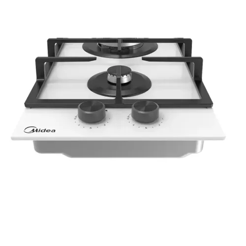 Газовая варочная панель MIDEA/ MDK/Газовая варочная панель MIDEA, 30 см, WOK-конфорка, чугунные решетки, автоподжиг, газконтроль, адаптер для кофе, цвет белый