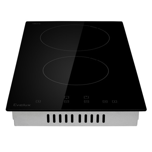 Электрическая варочная панель EVELUX, 2 конфорки, мощность конфорок 1200,1700 Вт, сенсорное управление, индикация остаточного тепла, защитное отключение, таймер, автоматическое отключение, HiLight, 9 уровней мощности, цвет черный