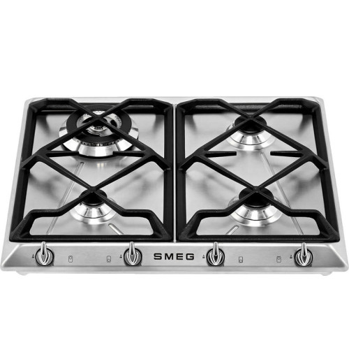 Встраиваемая газовая панель SMEG/ Газ,  Victoria, газовая варочная панель, 60 см, нержавеющая сталь матовая