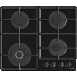 Встраиваемые газовая панели GORENJE/ Газ, 60 ? 13 ? 52 см, газ на закаленном стекле, Газ-контроль, автоподжиг, чугунные решетки, WOK, черный