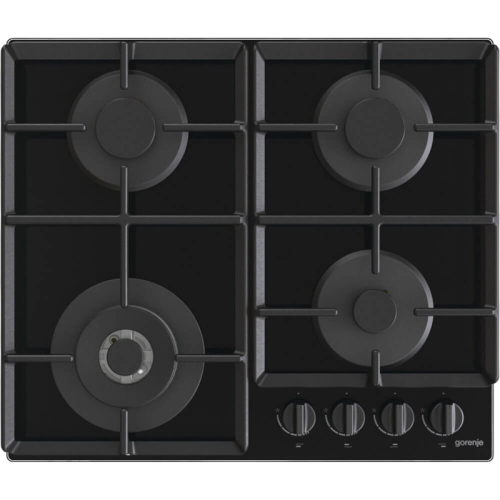 Встраиваемые газовая панели GORENJE/ Газ, 60 ? 13 ? 52 см, газ на закаленном стекле, Газ-контроль, автоподжиг, чугунные решетки, WOK, черный