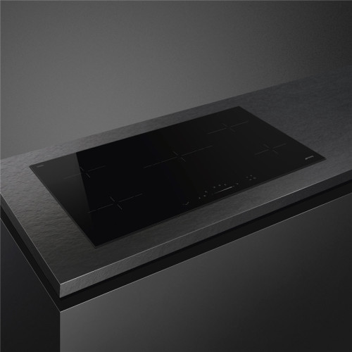 Встраиваемая варочная панель SMEG/ 90 см, ультранизкий профиль, Compact Slider, 5 зон, черный цвет