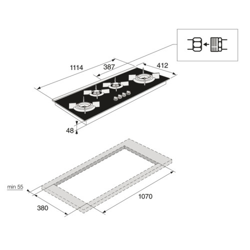 Газовая варочная панель ASKO/ Арт. 741474 ; Газовая варочная панель ASKO, 4 зоны,материал стеклокерамика,кольцо для вока-чугун,электроподжиг, цвет черный