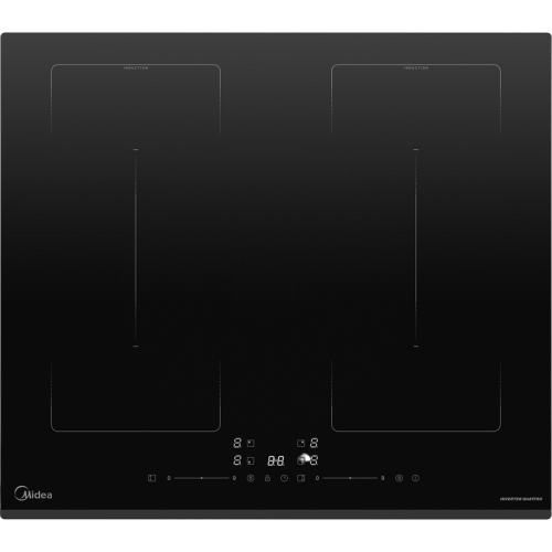 Индукционная варочная поверхность MIDEA/ MDK/Индукционная варочная поверхность MIDEA, 60 см, скошенный передний край, слайдерное управление, Inverter quattro, 2 Flex Zone, Booster, таймер, индикация остаточного тепла, защита от детей, цвет черный