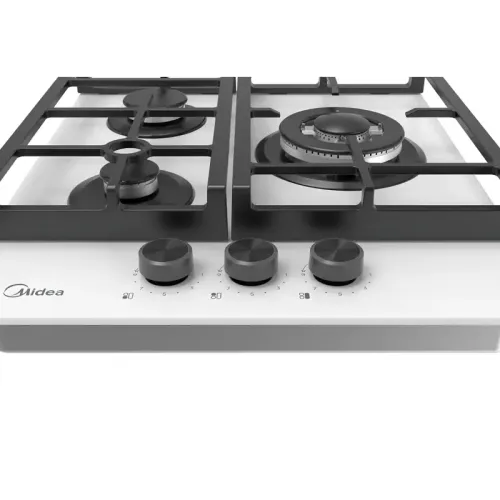 Газовая варочная панель MIDEA/ MDK/Газовая варочная панель MIDEA, 45 см, WOK-конфорка, чугунные решетки, автоподжиг, газконтроль, адаптер для кофе, цвет белый