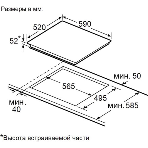 Индукционная варочная панель Maunfeld/ Индукционная варочная панель с объединением зон Bridge Induction MAUNFELD CVI593BBK, 3 конфорки, мощность конфорок 2000, 1200, 2300 Вт, сенсорное управление, таймер, быстрый нагрев, автоматическое выключение, бустер,