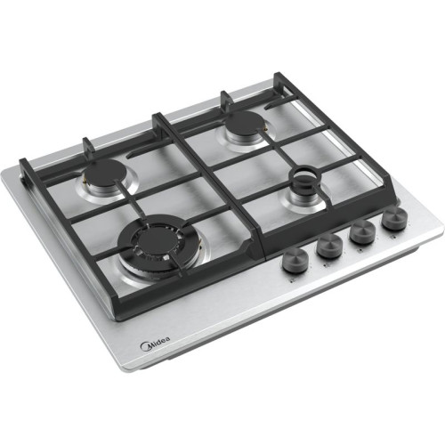 Варочная панель MIDEA/ MDK/Варочная панель MIDEA, газовая, 60 см, 4 конфорки (1 WOK), автоподжиг, газ-контроль, адаптер для кофе, чугунные решетки, цвет нержавеющая сталь