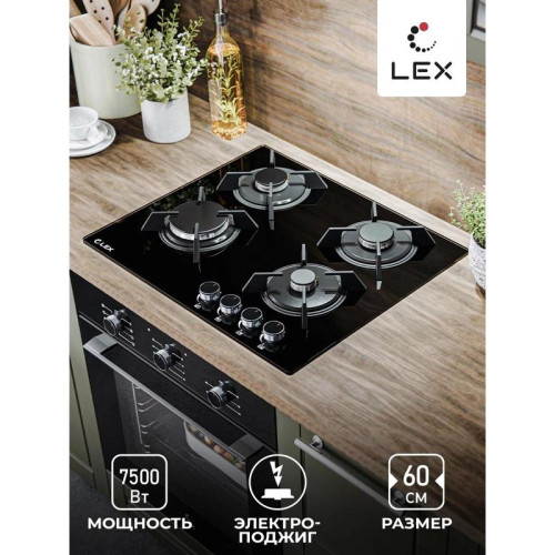Газовая варочная поверхность/ Газовая варочная поверхность Lex GVG 643A BBL черный