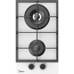 Газовая варочная панель MIDEA/ MDK/Газовая варочная панель MIDEA, 30 см, WOK-конфорка, чугунные решетки, автоподжиг, газконтроль, адаптер для кофе, цвет белый