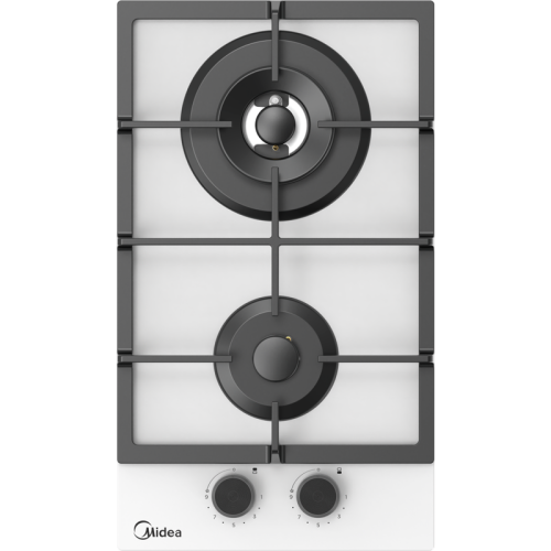 Газовая варочная панель MIDEA/ MDK/Газовая варочная панель MIDEA, 30 см, WOK-конфорка, чугунные решетки, автоподжиг, газконтроль, адаптер для кофе, цвет белый