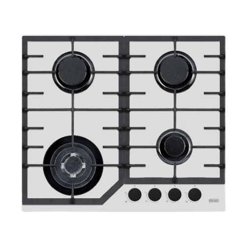 Встраиваемая варочная панель Delonghi/ Встраиваемая варочная панель Delonghi, газ, 60 см, 4 конфорки, WOK, автоподжиг, газ-контроль, чугунные решетки, цвет белое стекло
