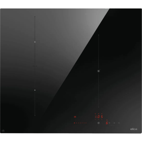 Индукционная варочная панель ELICA, 60 см, таймер, пауза, подогрев, слайдерное управление, 9 уровней мощности, большая зона нагрева повышенной мощности, Booster, функция Bridge, Multi Connection, цвет черный
