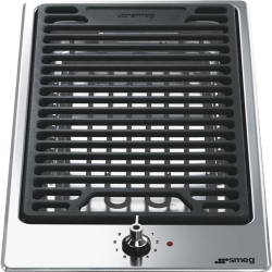 Электрический гриль домино SMEG/ Домино,  Серия Домино - электрический гриль,матовая нержавеющая сталь/ фурнитура Classica и Linea  в комплекте