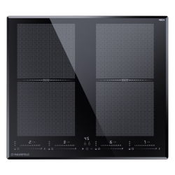 Индукция, 60 см, с двумя Flex Zone и Booster, слайдерное управление, таймер, автоматическое выключение, черный