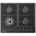 Газовая варочная панель MIDEA/ MDK/Газовая варочная панель MIDEA, 60 см, WOK-конфорка, чугунные решетки, автоподжиг, газконтроль, адаптер для кофе, цвет черный