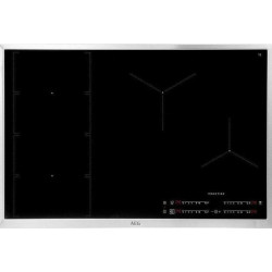 Встраиваемая индукционная панель AEG/ индукционная на 4 конфорки, 80 см, Multibridge 6000, cтеклокерамика, мощность: 7350 Вт, независимая установка, размеры (ШхГ): 76.6x51.6х4.6 см,рама из нержавеющей стали