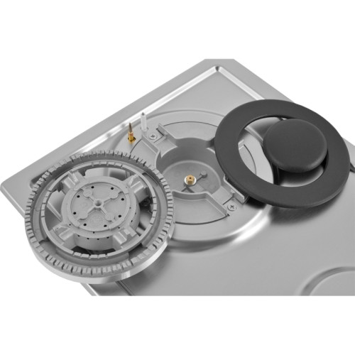 Встраиваемая варочная панель ZUGEL/ Встраиваемая варочная панель ZUGEL, газ, 30 см, 2 конфорки, WOK конфорка, автоподжиг, газ-контроль, чугунные решетки, цвет нержавеющая сталь