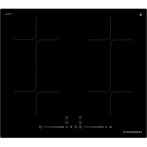 Варочная поверхность Kuppersberg/ Варочная поверхность Kuppersberg, индукция, High-Tech, 59 см, 9 уровней мощности, блокировка управления, автоматическое отключение, Inverter, таймер, Booster, Flexi-zone, слайдерное управление, цвет черный