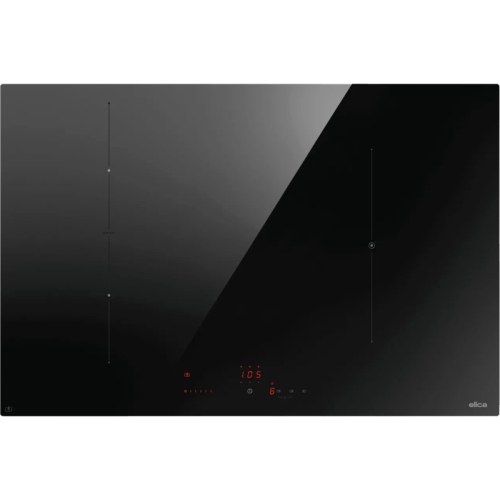 Индукционная варочная панель ELICA, 80 см, таймер, пауза, подогрев, слайдерное управление, 9 уровней мощности, большая зона нагрева повышенной мощности, Booster, функция Bridge, Multi Connection, цвет черный