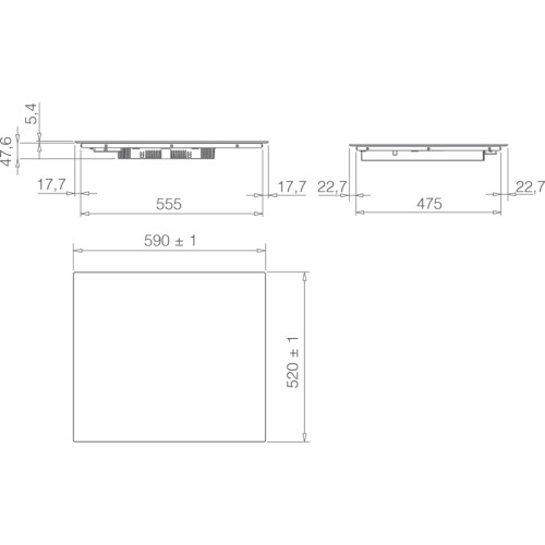 Индукционная варочная панель ELICA, 60 см, таймер, пауза, подогрев, слайдерное управление, 9 уровней мощности, Booster, функция Bridge, Multi Connection, цвет черный