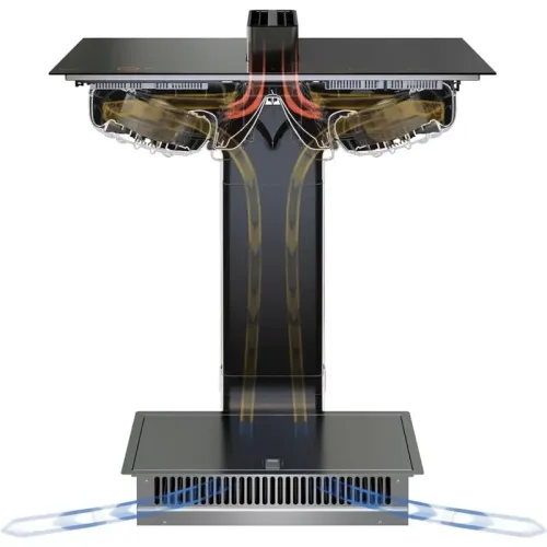 Индукционная варочная панель ASKO/ Арт. 738991 Индукционная варочная панель ASKO, установка вровень со столешницей, 4 зоны нагрева, контроль температуры, объединение зон, автоматическое распознавание посуды, 13 уровней мощности, таймер, вытяжка с  поднима