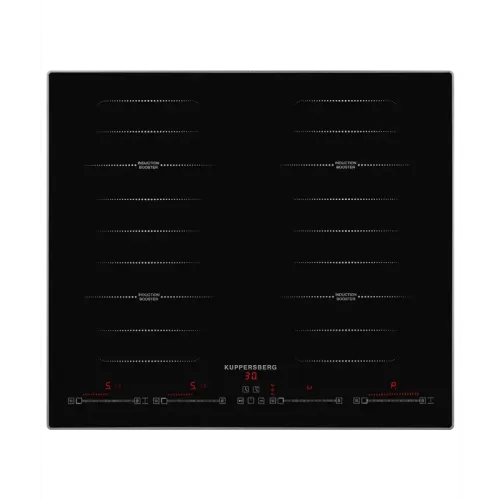 Встраиваемые индукционные панели Kuppersberg/ Индукционная варочная поверхность стеклокерамическая,ширина 60 см, Стеклокерамика KANGER, 2 зоны 1,5 кВт(BOOSTER 2 кВт), 2 зоны 2 кВт(BOOSTER 2,8 кВт), Управление электронное сенсорное/слайдер, 5 цифровых дисп
